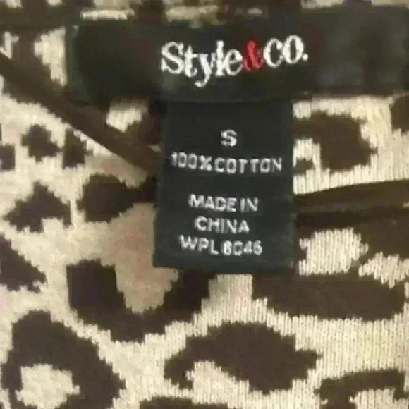 Style & CO. - Style &Co Leopard Print Knit Open Front Cardigan, Small - Picture 4 of 4